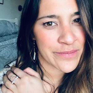 Tear drop crystal earrings.